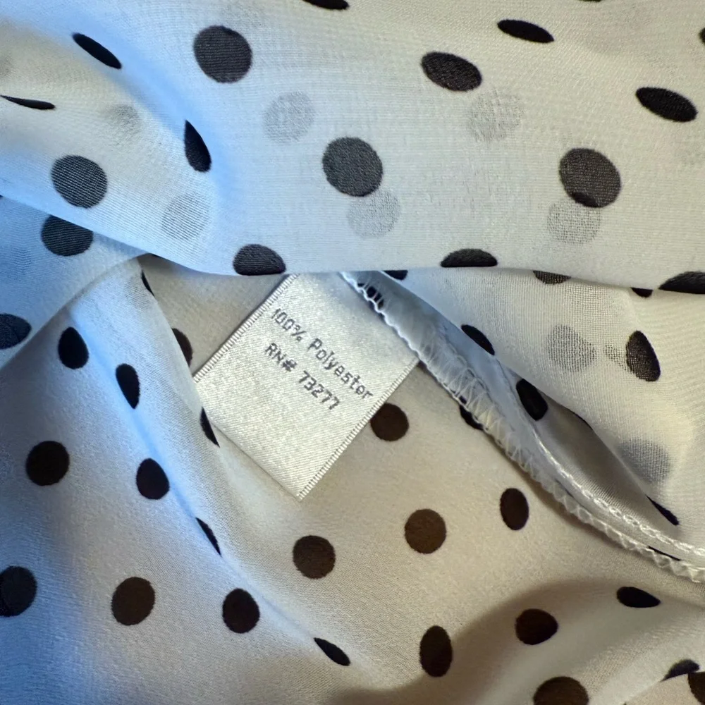 LC Lauren Conrad White Polka Dot Blouse - Picture 7 of 10